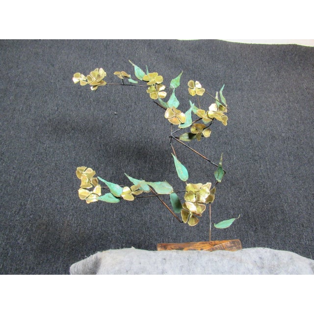 Brass leaf sculpture with turquoise accents. Would act as a great addition to a mantle or console table. Seller Ref:...