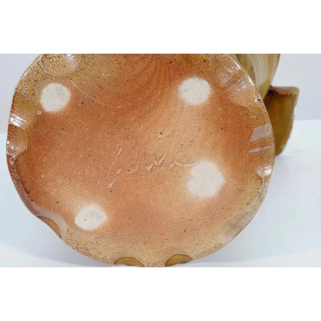 Modern John Glick Modernist Stoneware Glazed Ceramic Rare Yellow Vase Signed For Sale - Image 3 of 11