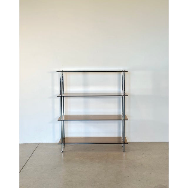 Vintage Glass and Steel Shelf, 1970s For Sale - Image 4 of 9