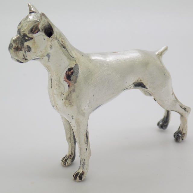 Large Vintage Italian Handmade Sterling Silver Boxer Dog, Tuscany, Italy, 1970s For Sale - Image 4 of 12