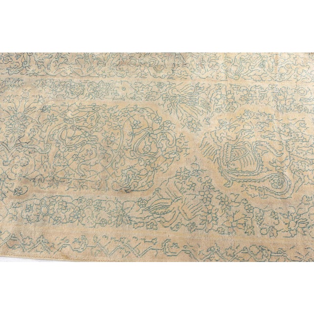 Fine Anitque Indian Animal Hand Knotted Wool Rug For Sale - Image 4 of 8