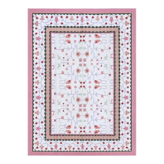 Handmade Indian Pastel Flatweave | Dhurrie Kilim | 12x15 For Sale