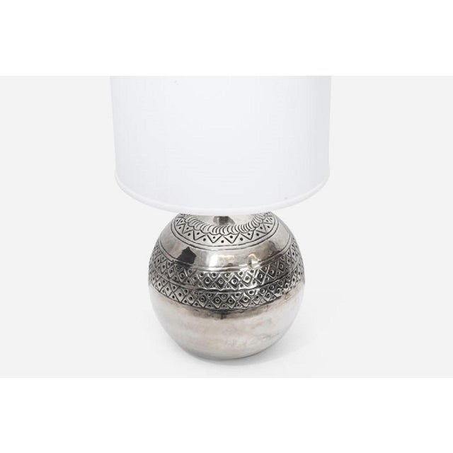 1970s Polished Nickel Lamp by Sarreid Ltd, 1970 For Sale - Image 5 of 6