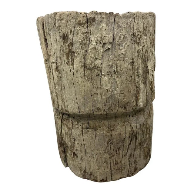 Rustic Mid 20th Century Antique Wooden Ukhali For Sale - Image 3 of 5