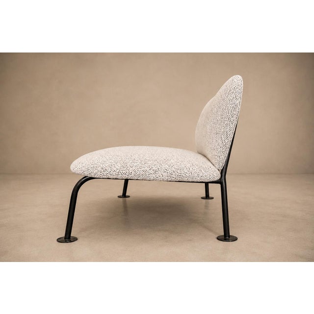 Textile Brazilian Modern Organic Form Loveseat in Iron & Bouclé by Freijó Móveis, Brazil, 1950s For Sale - Image 7 of 18