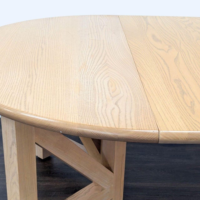 Wood Vintage Ash Expandable Dining Table - Circa 1980s For Sale - Image 7 of 7