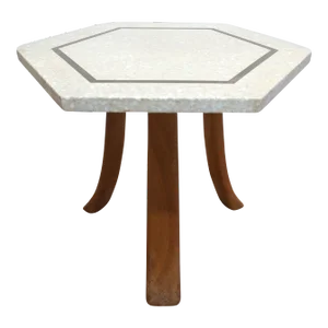 1950s Harvey Probber Hexagon Terrazzo Side Table