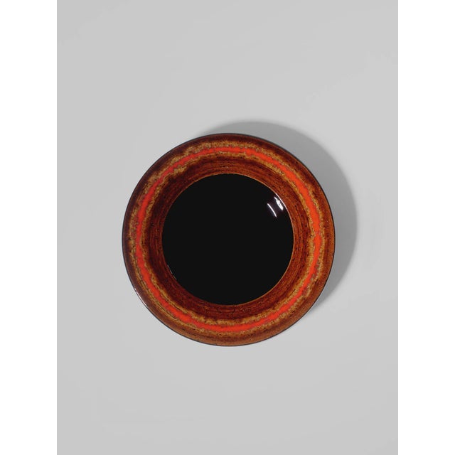 1960s Orange Rimmed Ethnic Stoneware Plate from Gabriel, 1960s For Sale - Image 5 of 5