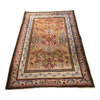 Large Antique Hand-Knotted Art Nouveau Floral Oriental Rug, 11’9” × 8’6”, Circa 1920–1950 For Sale