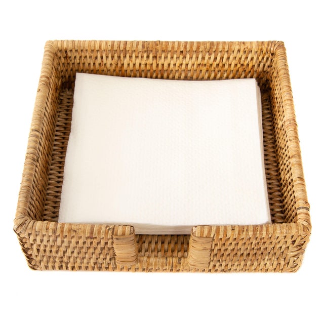 Artifacts Rattan Napkin Holder For Sale - Image 4 of 5