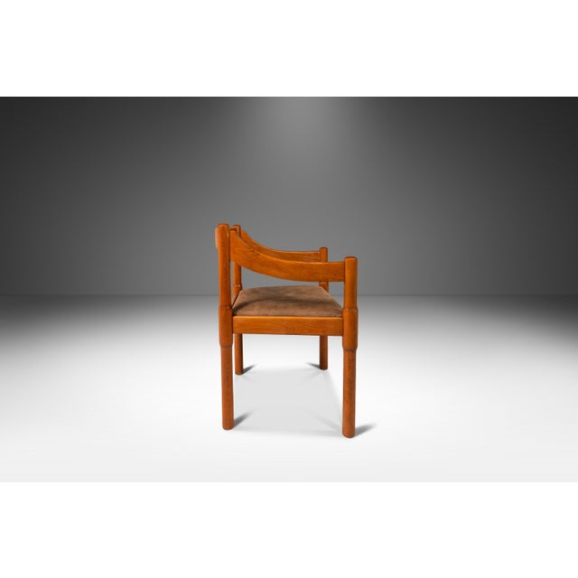 Set of Two 2 Italian Modern Model 892 "Carimate" Chairs in Beech & Leather Attributed to Vico Magistretti for Cassina, Italy, Circa 1960's For Sale In Orlando - Image 6 of 12