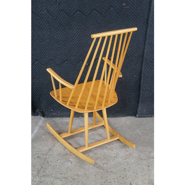 1970s Jorgen Baekmark / FDB Mobler Danish Modern Beech Rocking Chair Modernist Rocker For Sale - Image 6 of 12