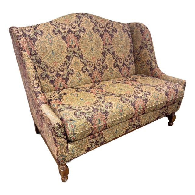 Vintage Ethan Allen Paisley Settee For Sale