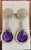 38 Carat Natural Amethyst & 9 Ct Diamond Cocktail Earring, 14 Karat Yellow Gold For Sale - Image 11 of 18