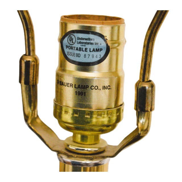 Bauer Lamp Company 1990s Bauer Lamp Co Fluted Glass Brass Lucite Acrylic Table Lamps - a Pair For Sale - Image 4 of 8