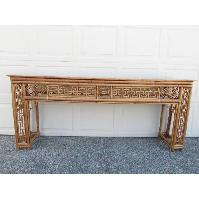 Antique Chinese Chippendale Bamboo Console or Altar Table For Sale In San Francisco - Image 6 of 18