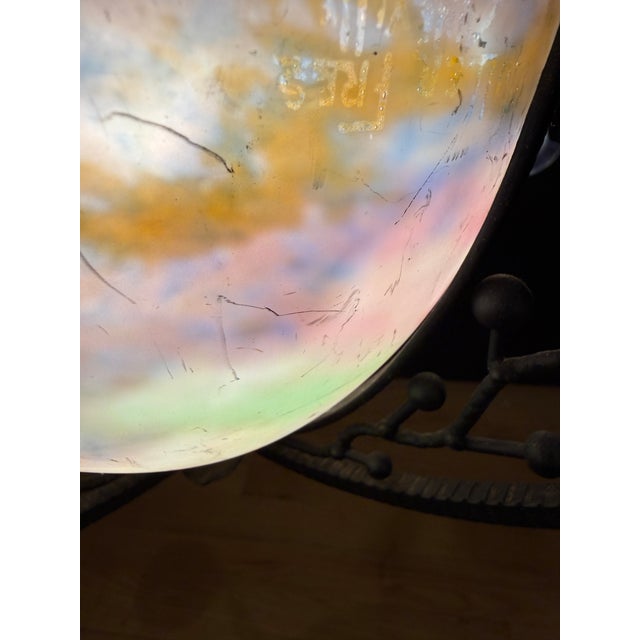 Early 20th Century Muller Frères Luneville Art Nouveau Chandelier, Signed For Sale - Image 12 of 13