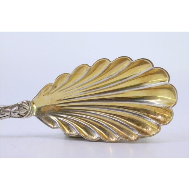 Gold-Plated Silver Fruit Spoon with Twisted Handle and Pious Lady For Sale - Image 5 of 10