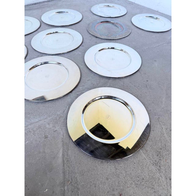 Plates and Saucers in Silver-Plated Metal from Emile Puiforcat, 1960s, Set of 12 For Sale - Image 15 of 18