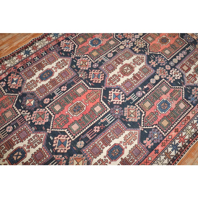 Large Antique Zabihi Collection Caucasian Tribal Rug For Sale - Image 9 of 12