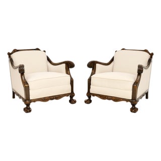 Swedish Lounge Chairs in Satin Birch, 1900s, Set of 2 For Sale