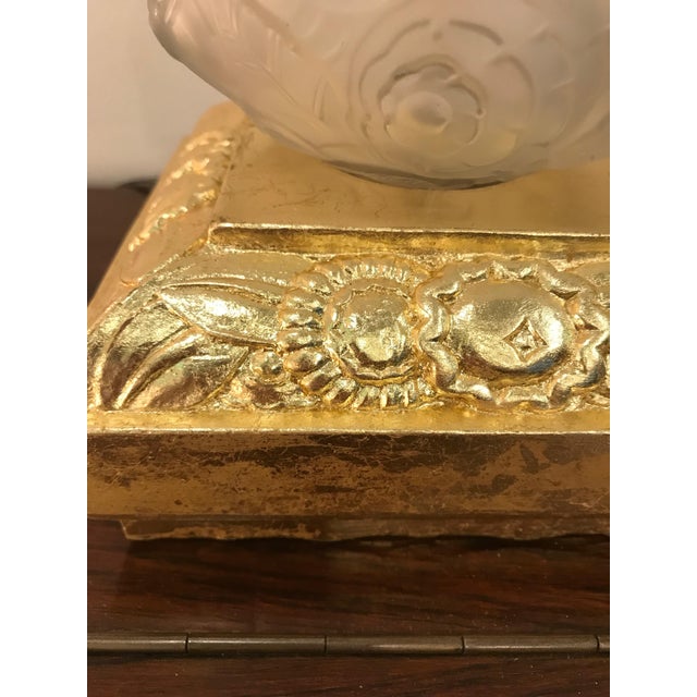 French Art Deco Floral Table Lamps Signed by Sabino - a Pair For Sale - Image 10 of 13