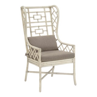 Gwyneth Wing Chair, White For Sale