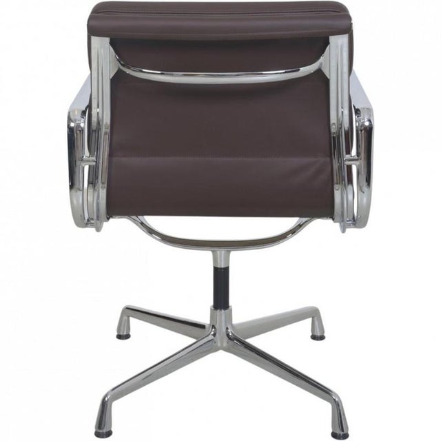Animal Skin EA208 Softpad Chair in Nevada Coffee Aniline Leather by Charles Eames, 2007 For Sale - Image 7 of 16