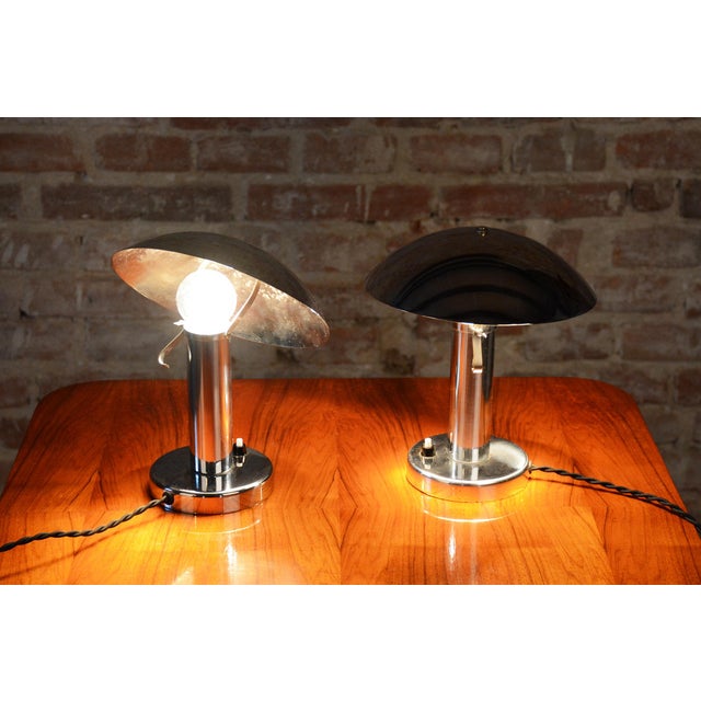 Bauhaus Chrome Table Lamps from Miroslav Prokop, Czech, 1930s, Set of 2 For Sale - Image 10 of 13