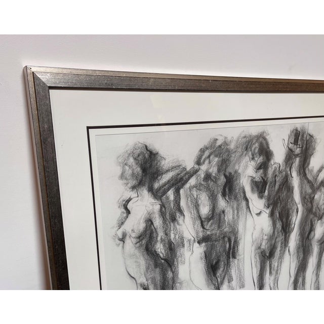Figurative Untitled by Quang Ho | Charcoal on paper depicting figures in various poses. For Sale - Image 3 of 3