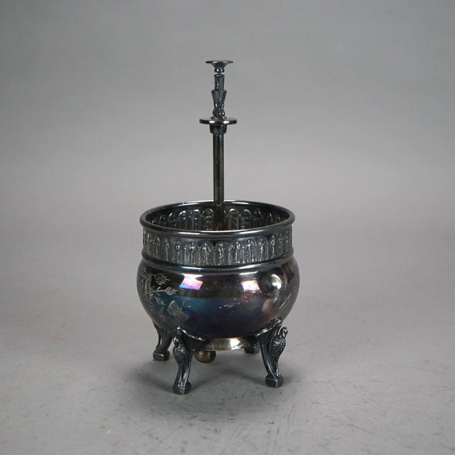 8 Piece Antique Egyptian Revival Silver Plated Tea Set, Circa 1890 For Sale - Image 9 of 12