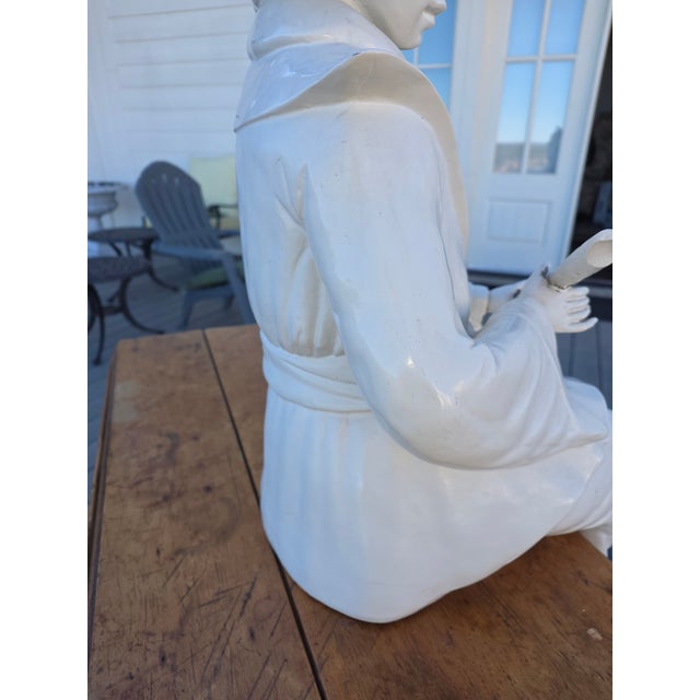 White Chinoiserie Figure For Sale - Image 8 of 17