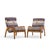 Adrian Pearsall for Craft Associates Mid Century Walnut Lounge Chairs - Pair Each chair measures: 30.25 wide x 31 deep x...