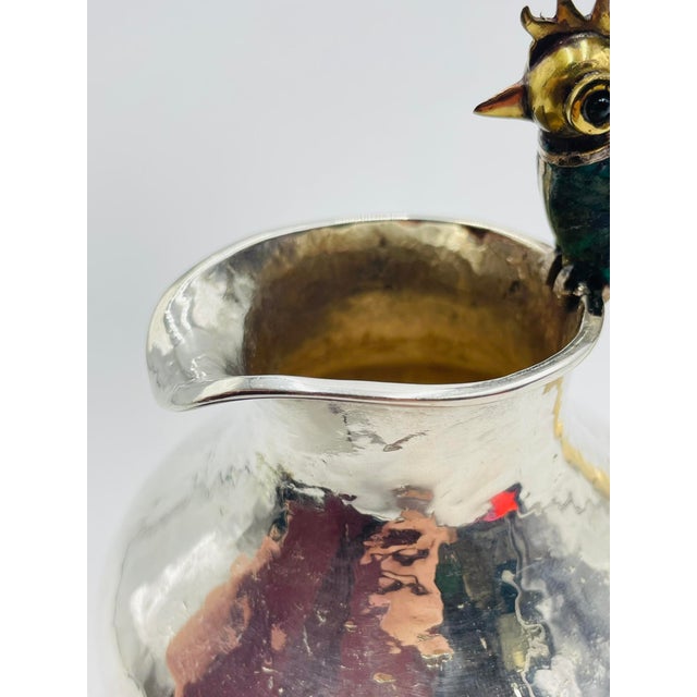 1950s Los Castillo Malachite-Inlaid Bird Creamer & Sugar Set, Taxco Mexico For Sale - Image 16 of 18