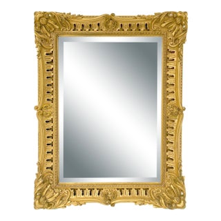 English Rectangular Bevelled Mirror in Gilt Frame (H 35 1/4 X W 27) For Sale