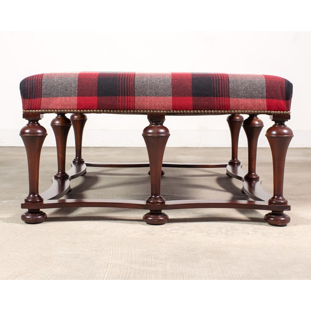 American classical mahogany coffee cocktail table or large ottoman designed by Ralph Lauren and produced by Theodore...