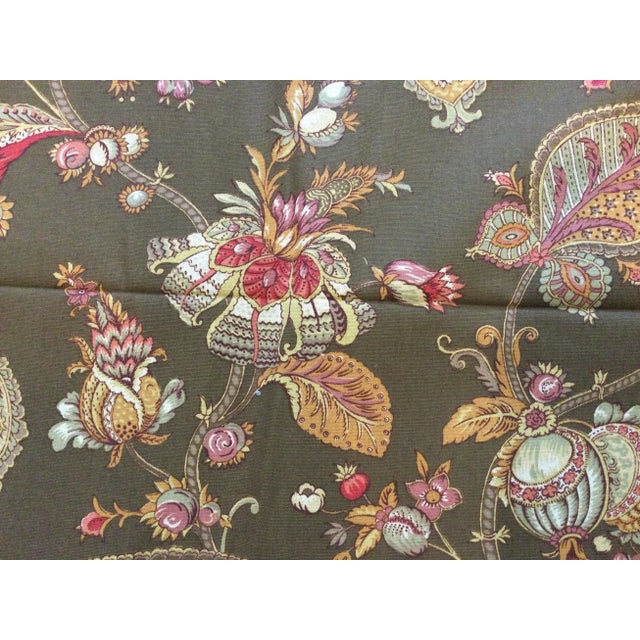 2010s Designer the Original Screen Print the Platinum Collection Richloom Elegant Botanical Design- 3 Yards For Sale - Image 5 of 5