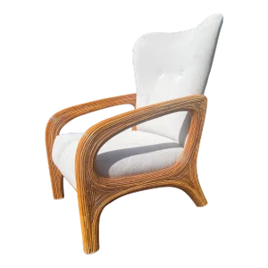 Rare Adrian Pearsall Split Reed Wing Chair