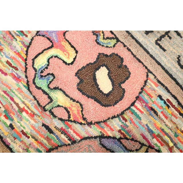 Vintage American Hooked East West Runner - 2'2" x 6'10" For Sale - Image 9 of 9