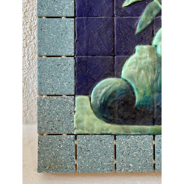 Joseph Maresca, Joseph Maresca Encaustic Wax Oil Painting and Tile On Board Still Life w Fruit, 1993 For Sale - Image 4 of 10