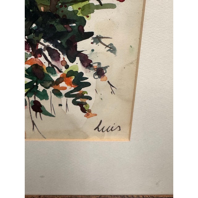 Luis Balcony Limeno Framed Watercolor, Circa 1999 For Sale - Image 10 of 12