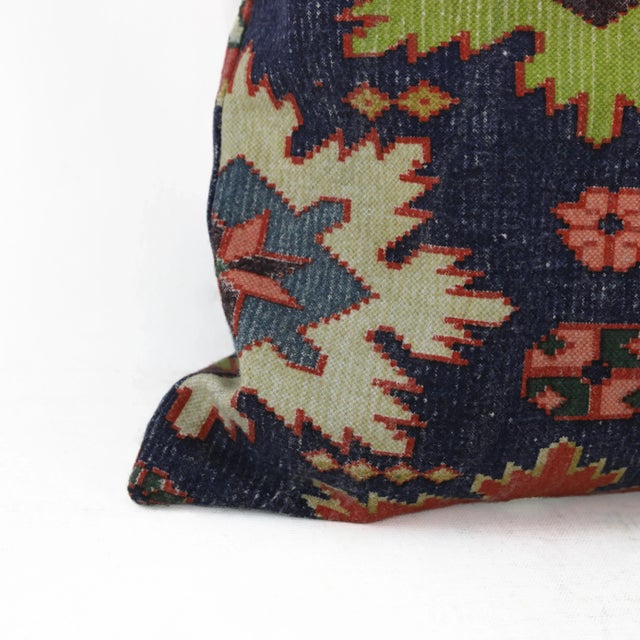 Vintage Colorful Geometric Pattern Pillow For Sale - Image 4 of 9