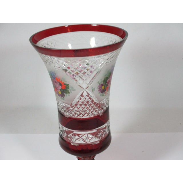 1960s Bohemian Art Glass Pedestal Vase For Sale - Image 4 of 11