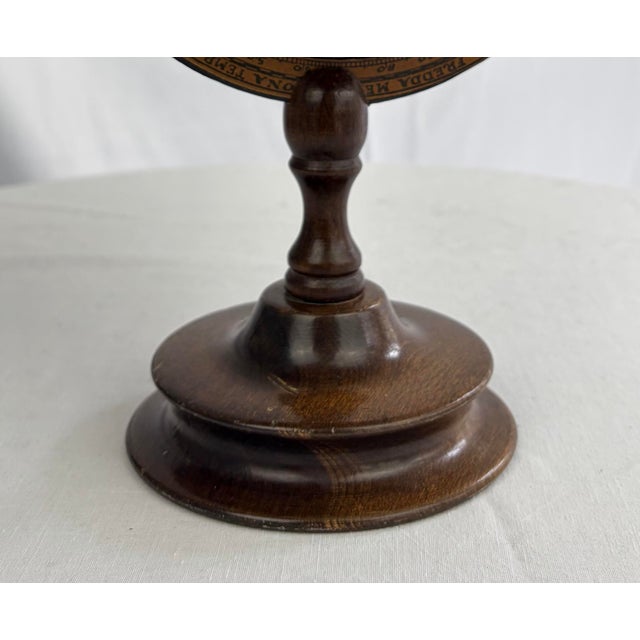 Mid 20th Century Vintage Desk Globe With Wood Base — Mid-Century Style Old World Map For Sale - Image 5 of 5