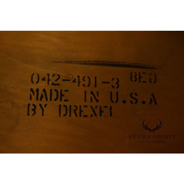 Brown Drexel Neoclassical Revival Round Marble Top Pedestal Dining or Center Table With Claw Feet For Sale - Image 8 of 18