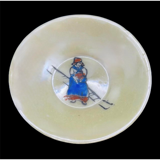 Vintage Japan Childrens Mini Lusterware Tea Set Dutch Boy Girl Pearlescent Toy For Sale In Rochester - Image 6 of 12