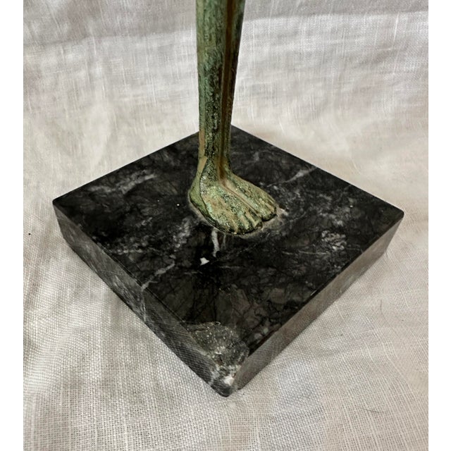 Vintage Bronze Statuette "Shadow of the Evening" by Museo Etrusco Guernacci Volterra For Sale - Image 9 of 10