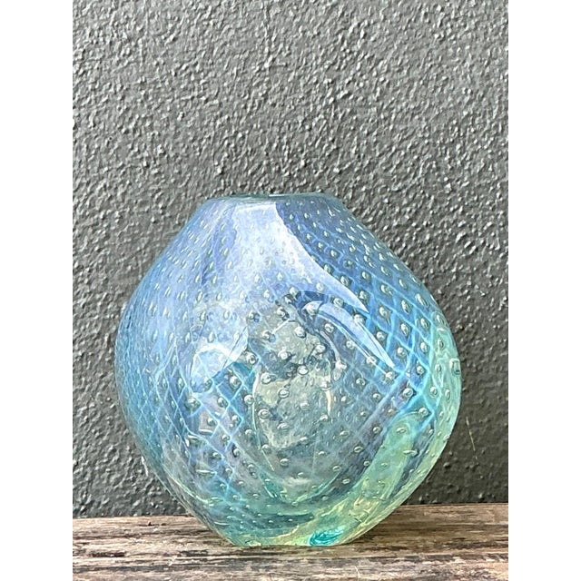 Vintage Italian Art Glass Vase For Sale - Image 9 of 12