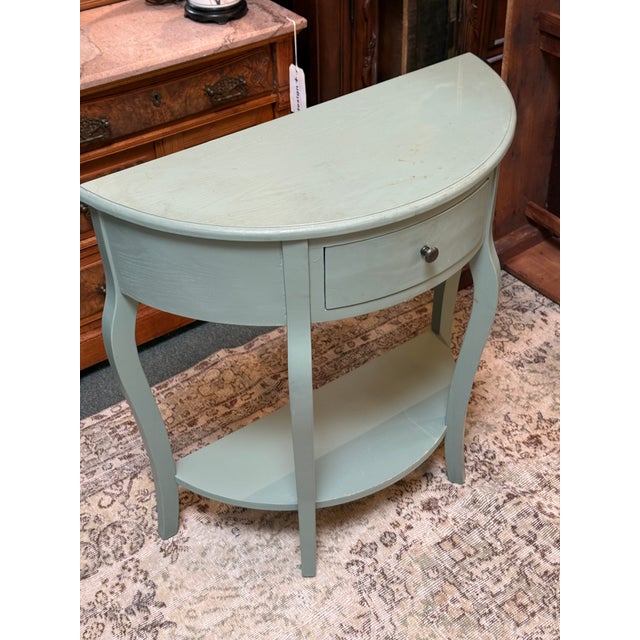 Safavieh Jan Demilune Console, Slate Teal For Sale - Image 9 of 12