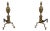 Pair Virginia Metalcrafters Colonial Style Brass Fireplace Andirons For Sale